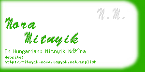 nora mitnyik business card